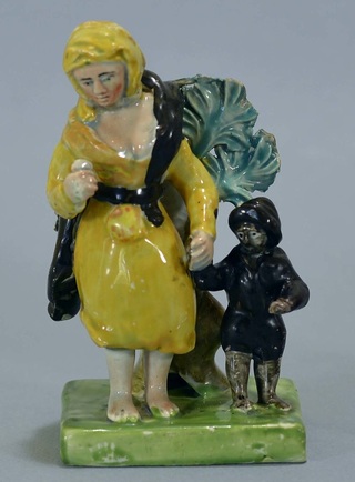 Staffordshire figure, pearlware, antique Staffordshire, bocage figure, bocage, Myrna Schkolne, Holding the Past, Hunt Collection, Staffordshire Figures 1780-1840, chimney sweeps