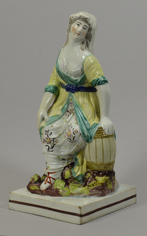 Staffordshire figure, pearlware figure, antique pottery, Ralph Wood, early Staffordshire, Widow, Elijah, Myrna Schkolne, Staffordshire Figures 1780-1840