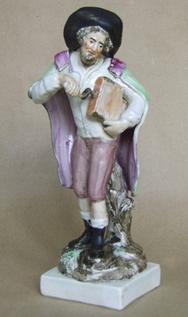 pearlware figure, early Staffordshire figure, Staffordshire pottery figure, bocage figure, Gasconian, Ralph Wood, Dudson, bocage, Myrna Schkolne