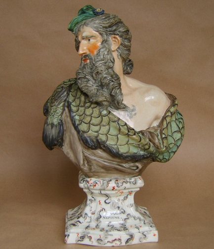 Antique Staffordshire pottery bust, pearlware bust, antique Staffordshire pottery, antique Staffordshire figure, Ralph Wood 