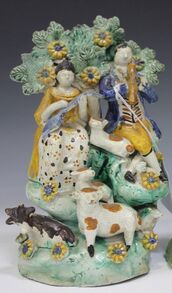 antique Staffordshire pottery, antique Staffordshire figure, pearlware figure, Tittensor, Myrna Schkolne
