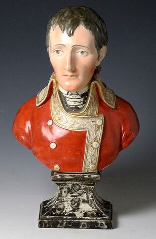antique Staffordshire figure, Staffordshire bust, Staffordshire pottery, pearlware bust, Napoleon Bonaparte,, Myrna Schkolne