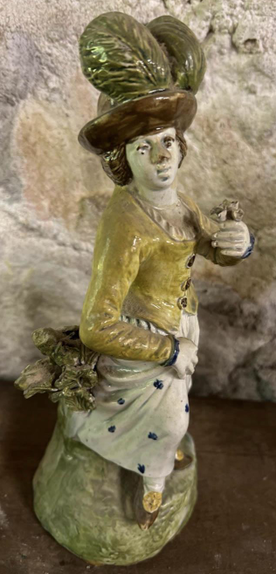 antique Staffordshire pottery, pearlware figures,  Myrna Schkolne,  