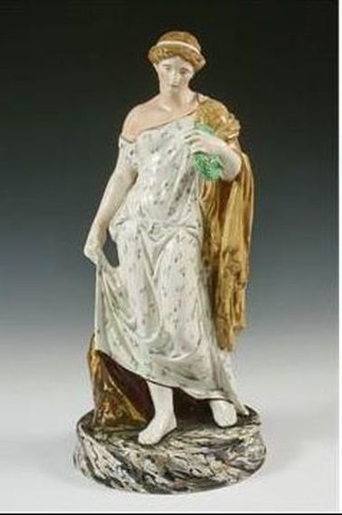 antique Staffordshire figure, Staffordshire pottery figure, Wedgwood figure, Wedgwood & Co., pearlware figure, Myrna Schkolne, Farnese Flora