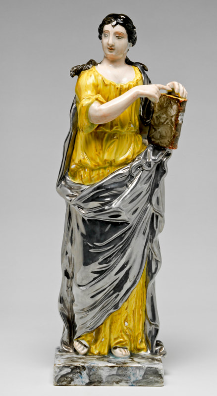 antique Staffordshire, antique Staffordshire figure, pearlware figure, Metis, Calliope, Myrna Schkolne