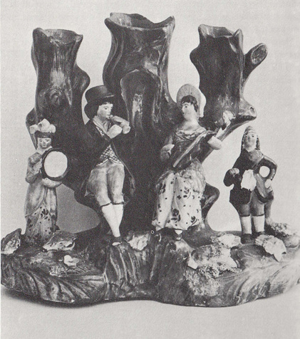 pearlware figure, Staffordshire figure, spill vase, Myrna Schkolne, Patriotic Group