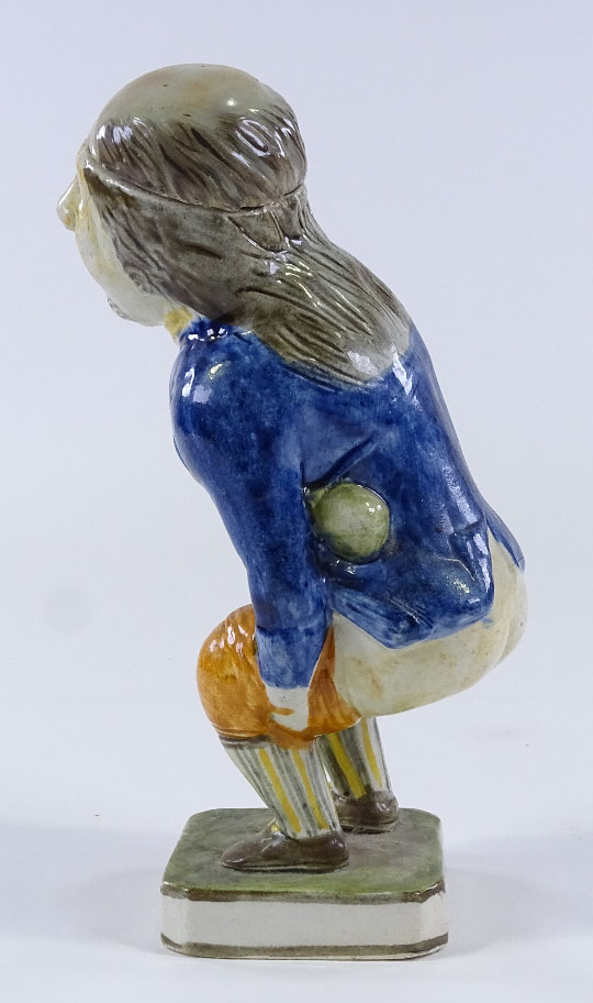antique Staffordshire figure, pearlware figure, Staffordshire pottery,  Roger Giles, Myrna Schkolne