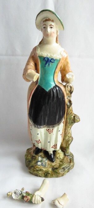 antique Staffordshire, antique Staffordshire figure, pearlware figure, Myrna Schkolne
