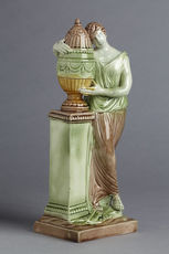 antique Staffordshire pottery, antique Staffordshire figure, pearlware, Charlotte at the Tomb of Werther, Myrna Schkolne