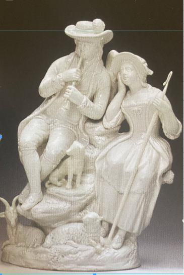 antique Staffordshire, antique Staffordshire figure, Staffordshire pottery, pearlware figure, bocage, Ralph Wood, BIrd Catchers, Liberty and Matrimony, Shepards, Myrna Schkolne,  Schkolne